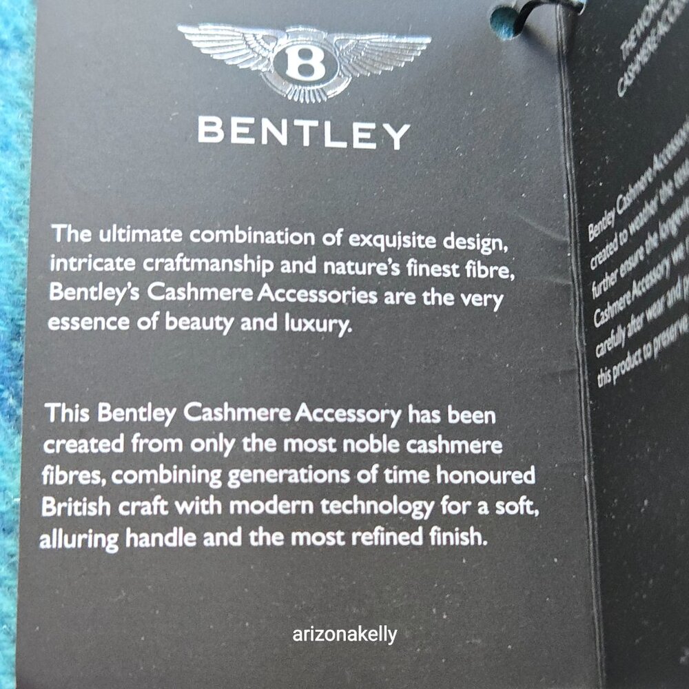 NWT Bentley Cashmere Scarf Blue - Picture 6 of 8
